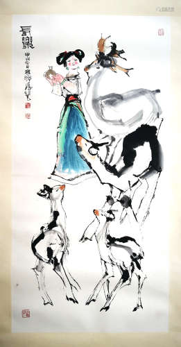 CHINESE FIGURE PAINTING AND CALLIGRAPHY, CHENG SHIFA