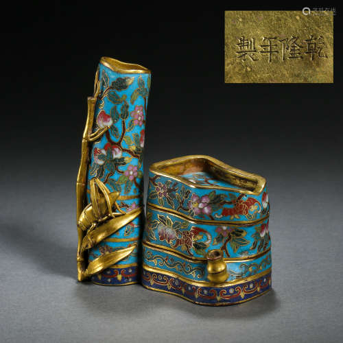 CLOISONNE FOUR TREASURES OF THE STUDY, QING DYNASTY, CHINA
