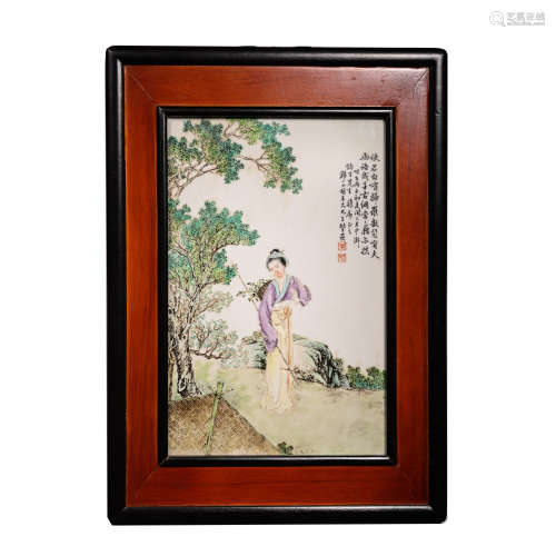 CHINESE QING DYNASTY PORCELAIN PLATE PAINTING