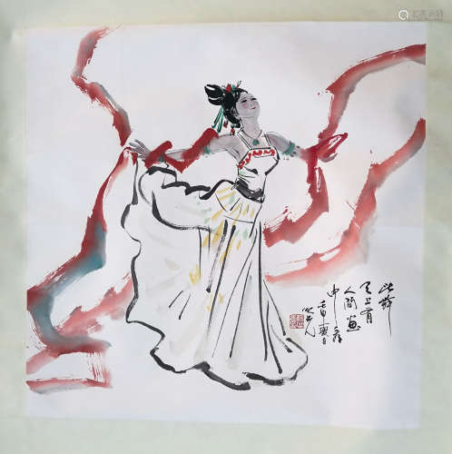 CHINESE FIGURE PAINTING AND CALLIGRAPHY, YANG ZHIGUANG