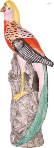 民國 景德鎮窯粉彩塑錦雞擺件