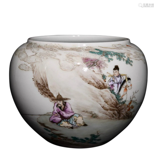 FAMILLE ROSE 'FIGURE STORY' BRUSH WASHING BOWL