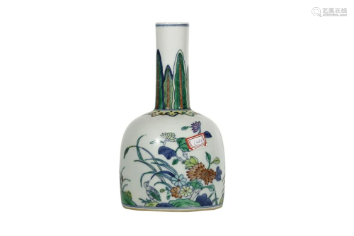 DOUCAI 'FLORAL' HAND BELL SHAPED ZUN VASE