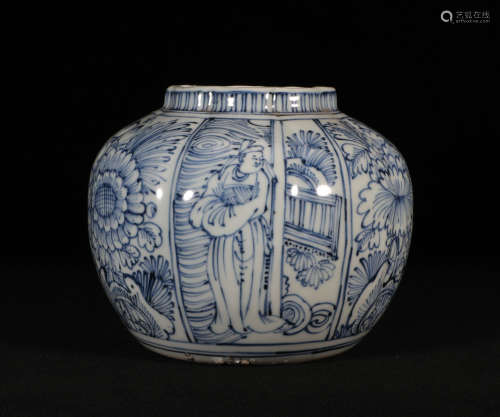 Blue and White Jar Tianqi Style