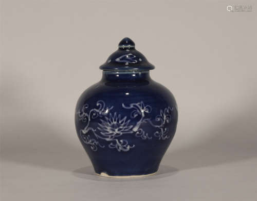 Blue Glazed Jar Yuan Style