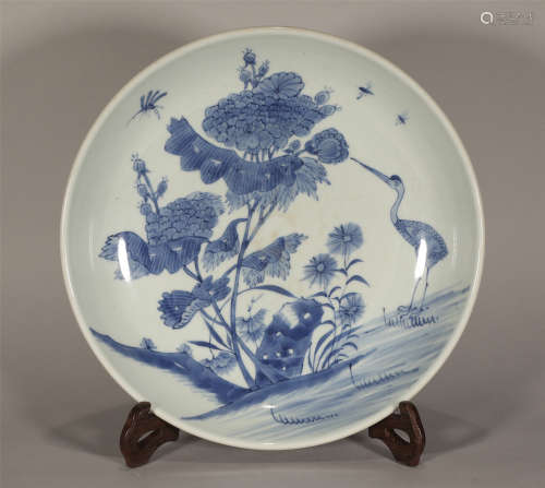 Blue and White Plate Yongzheng Style