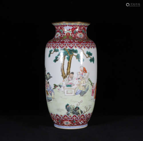 Famille Rose Lantern Vase Qianlong Style