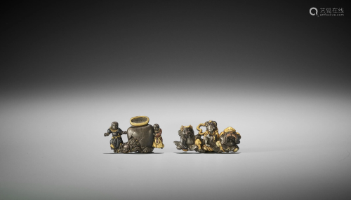 TWO MIXED METAL MENUKI