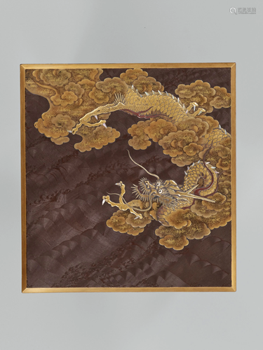 A SUPERB ZESHIN-STYLE LACQUER 'DRAGON' SUZURIBAKO