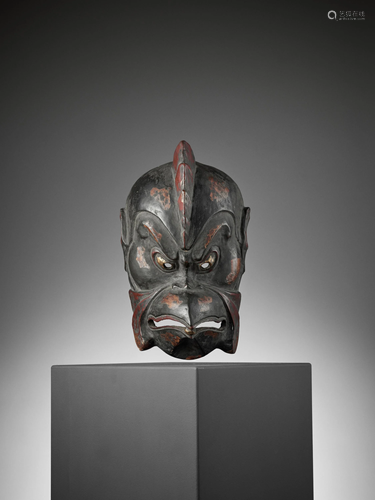 GYOSUI: A LACQUERED WOOD GIGAKU MASK OF KARURA