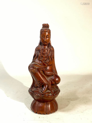 Chinese Carved Hardwood Kuanyin