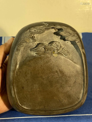 Thick Chinese Inkstone with Pillars