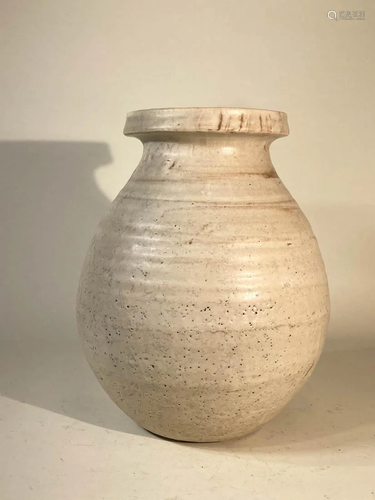 Japanese Shino Glazed Ovoid Shaped Vase