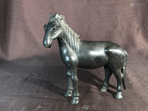 Chinese Bronze Standing Horse