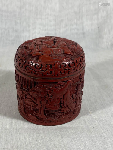 Chinese Carved Cinnabar Box