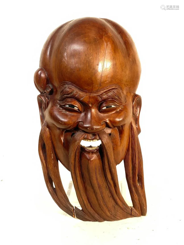 Chinese Rosewood Mask of Shoulao