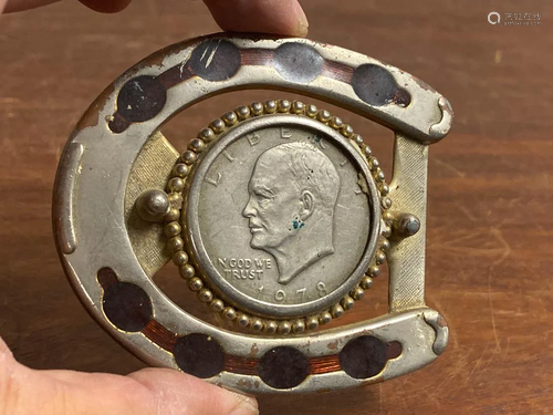 American Silver Dollar as Belt Buckle