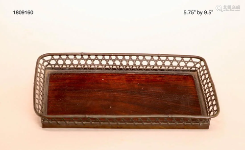 Japanese Rosewood Teatray with Copper Woven Side