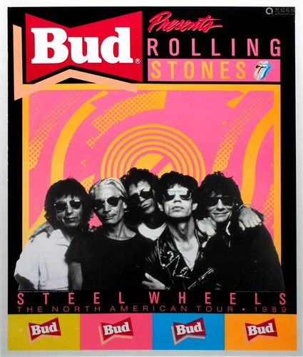 Vintage Poster - Rolling Stones Budweiser Steel Wheels