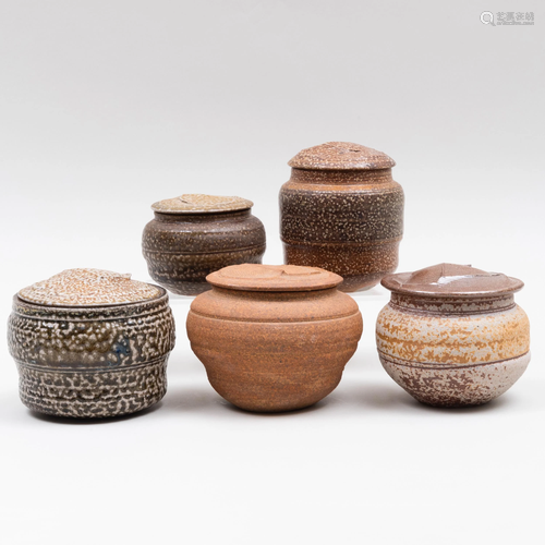 Group of Five Karen Karnes Earthenware Jars