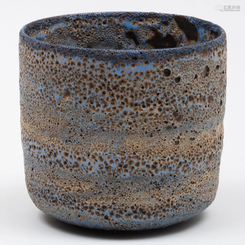 Gertrud and Otto Natzler Blue and Brown Volcanic Glazed