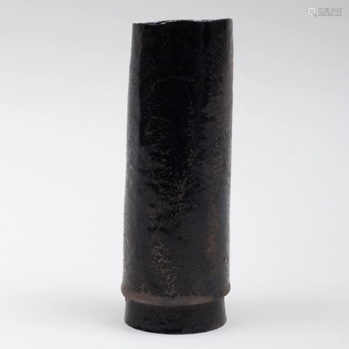 Otto Natzler Glazed Earthenware Cylindrical Vase