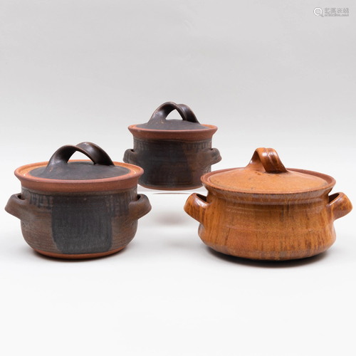 Group of Three Karen Karnes Glazed Earthenware Tureens