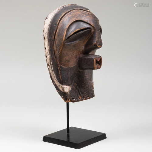 Kifwebe Polychrome Painted Wood Mask, Songe, Democratic