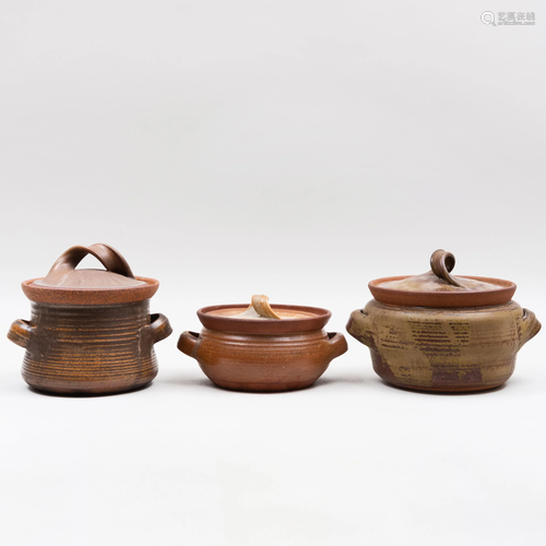 Group of Three Karen Karnes Glazed Earthenware Tureens