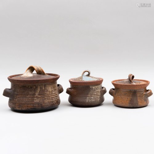 Group of Three Karen Karnes Glazed Earthenware Tureens