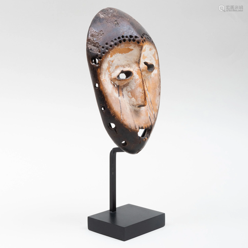 Lega Painted and Carved Wood Mask, Democratic Republic