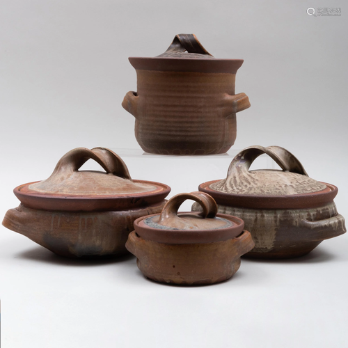 Group of Four Karen Karnes Glazed Earthenware Tureens