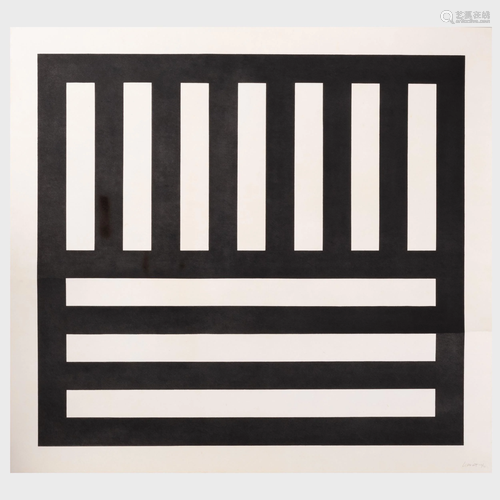 Sol Lewitt (1928-2007): Black Bands in Two Directions