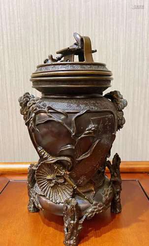 日本金工铸铜香炉