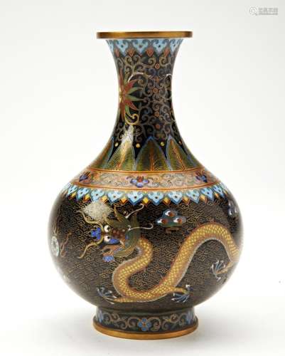 FINE CLOISONNE 'DRAGON' VASE  GUANGXU PERIOD the bal...