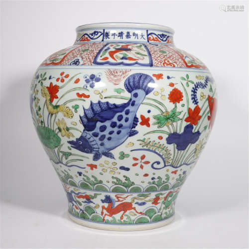 Calshing Color Pot with the Pattern of Sea Water Fish Bath o...