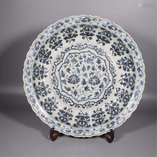Blue-and-white Flowers Plate