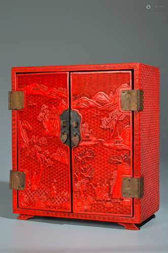 Carved Lacquerware Treasure Chest