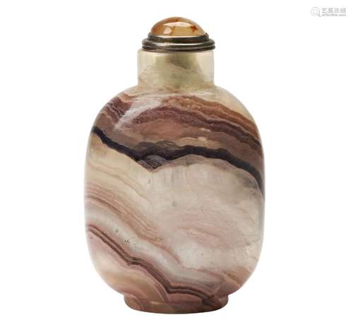 AGATE SNUFF BOTTLE QING DYNASTY, 19TH CENTURY the banded aga...