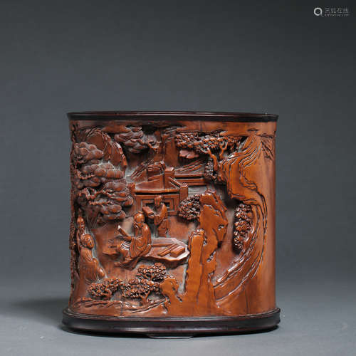 BOXWOOD PEN HOLDER, QING DYNASTY, CHINA