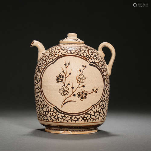 CHINESE JIZHOU WARE HOLDING POT WITH FLOWER PATTERN, SOUTHER...