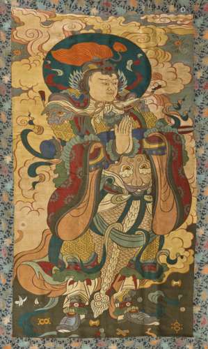 BROCADE BODHISATTVA HANGING SCREEN, QING DYNASTY, CHINA