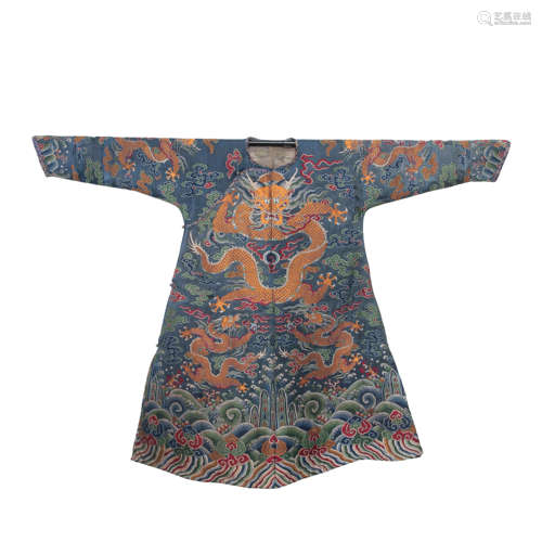 BROCADE DRAGON ROBE, QING DYNASTY, CHINA