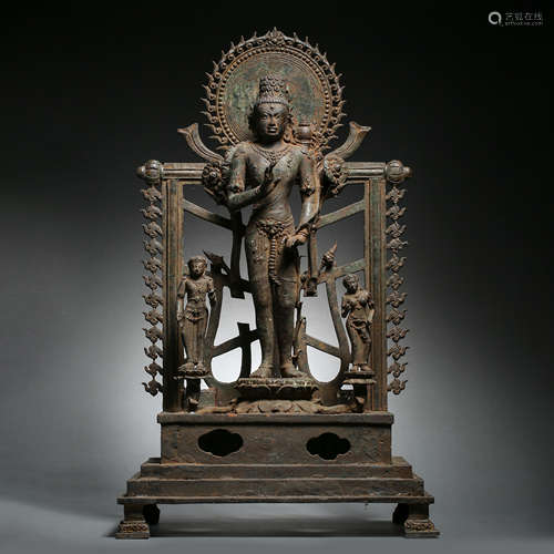 PERSIAN CULTURE BRONZE BUDDHA STANDING STATUE