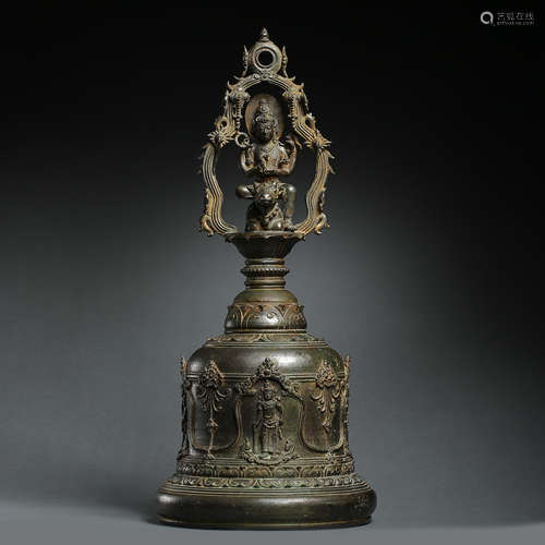 CHINESE TANG DYNASTY BUDDHIST BRONZE BELL