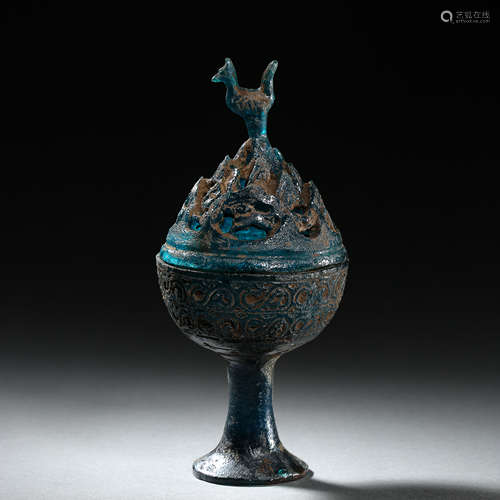 CHINESE COLORED GLAZE INCENSE BURNER, HAN DYNASTY