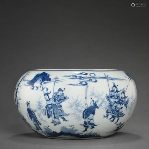 CHINESE QING DYNASTY BLUE AND WHITE JAR