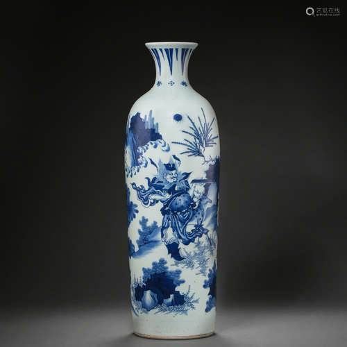 BLUE AND WHITE PLUM VASE, QING DYNASTY, CHINA