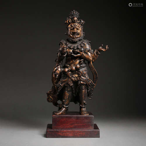 FOUR ARMED BLACK DALI STANDING BUDDHA STATUE, 6-8TH CENTURY