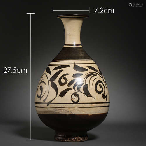 CIZHOU WARE YU HU CHUN VASE WITH FLOWER PATTERN, NORTHERN SO...